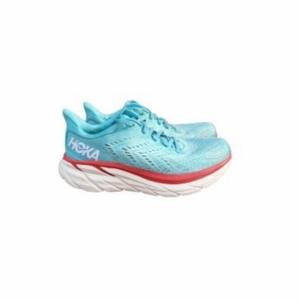 Hoka Clifton 8 Athletic Run Walk Jog Tennis Shoe Sneaker Aqua Blue Green Women 8
